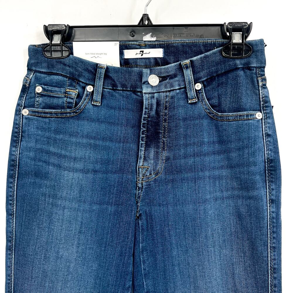 7 FOR ALL MANKIND Womens Kimmie Straight Slim Jeans Size 27 Blue Love Story NWT - Picture 5 of 14
